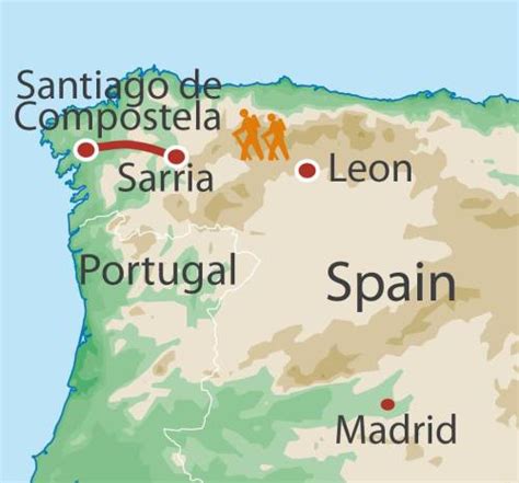 sarria to santiago elevation map